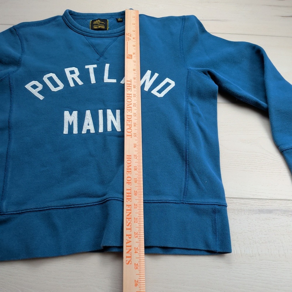Todd Snyder x LL Bean Portland Maine Crewneck Sweater Mens M Blue Americana - Picture 9 of 13